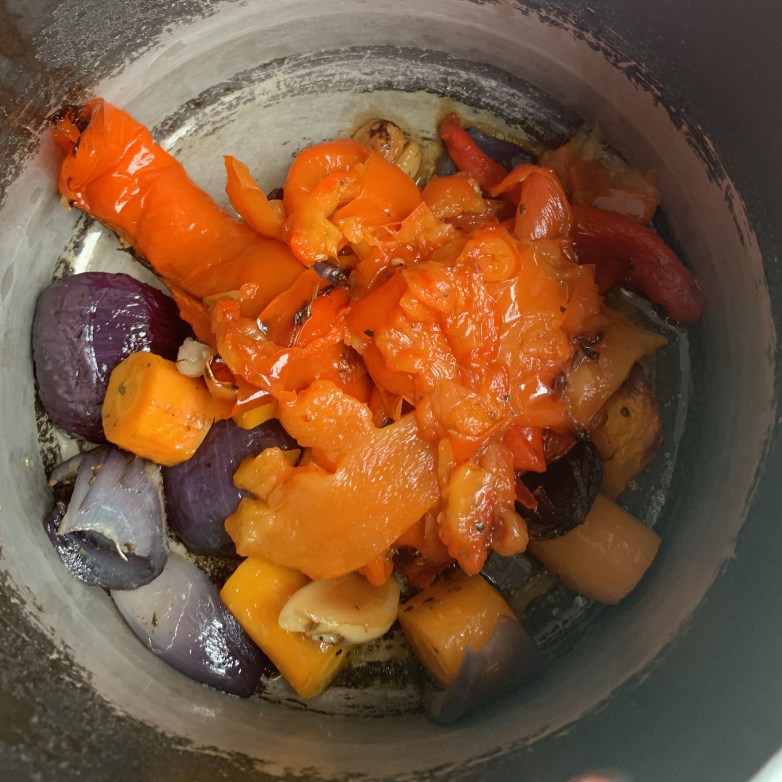 peppers, onion and garlic